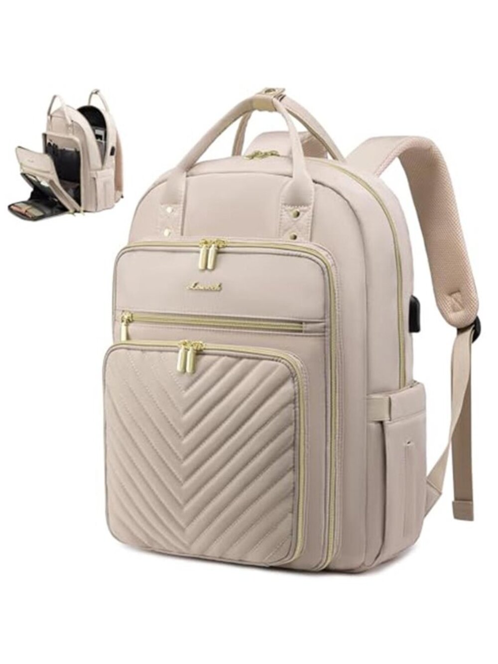Laptop Backpack 15.6 Inch Travel Work Bag USB Charging Large Capacity 16 Pocket
